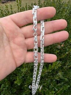 925 Sterling Silver 7.5mm Triangle Rolo Hermes Link Chain Necklace Or Bracelet