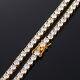 925 Sterling Silver 7inch Moissanite 4mm Gold Tennis Chain Bracelet Jewelry