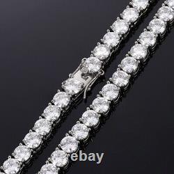 925 Sterling Silver 7inch Moissanite 4mm Tennis Chain Bracelet Women Jewelry