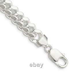 925 Sterling Silver 9mm Curb Chain Bracelet