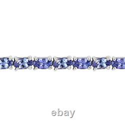 925 Sterling Silver Blue Tanzanite Tennis Bracelet Jewelry Gift Size 8 Ct 8.5
