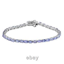 925 Sterling Silver Blue Tanzanite Tennis Bracelet Jewelry Gift Size 8 Ct 9.8