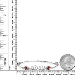 925 Sterling Silver Bracelet Checkerboard Garnet Moissanite (4.30 Cttw)