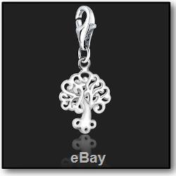 925 Sterling Silver Clip On Bracelet Charm Tree of Life 3D Charms For Bracelets