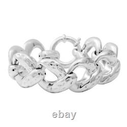 925 Sterling Silver Cuban Chain Link Statement Bracelet Jewelry Gift Size 7