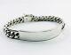 925 Sterling Silver Curb Chain Id Bracelet. 8.3/21 Cm, 52 Grams
