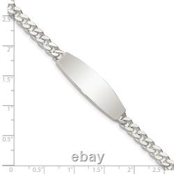 925 Sterling Silver Curb Link ID Bracelet 7.5 or 8.5 inch