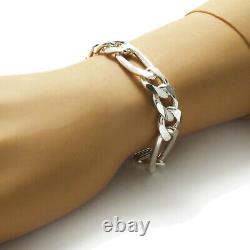 925 Sterling Silver Figaro Link Chain Bracelet (All Widths and Lengths)