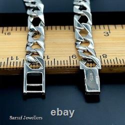 925 Sterling Silver Genuine Ladies Mum Bracelet Curb Chain Lab-Created 7.5