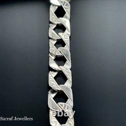 925 Sterling Silver Genuine Ladies Mum Bracelet Curb Chain Lab-Created 7.5