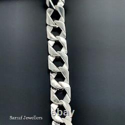 925 Sterling Silver Genuine Ladies Mum Bracelet Curb Chain Lab-Created 7.5
