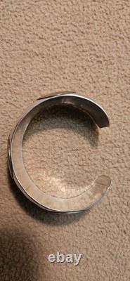 925 Sterling Silver Hopi Overlay Kokopelli Cuff Bracelet 28.3g