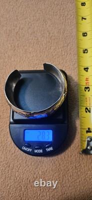 925 Sterling Silver Hopi Overlay Kokopelli Cuff Bracelet 28.3g