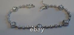 925 Sterling Silver Ladies Fine Tennis Bracelet 3.50 Cts Simulant Diamond