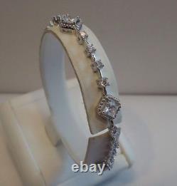 925 Sterling Silver Ladies Fine Tennis Bracelet 3.50 Cts Simulant Diamond