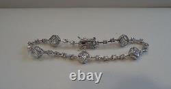 925 Sterling Silver Ladies Fine Tennis Bracelet 3.50 Cts Simulant Diamond