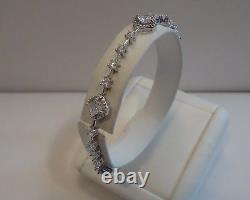 925 Sterling Silver Ladies Fine Tennis Bracelet 3.50 Cts Simulant Diamond