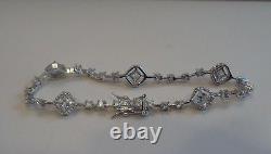 925 Sterling Silver Ladies Fine Tennis Bracelet 3.50 Cts Simulant Diamond