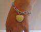 925 Sterling Silver Ladies Heart Charm Bracelet 5 Ct Yellow Lab Diamond Accents