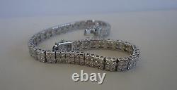 925 Sterling Silver Ladies Tennis Bracelet Lab Created Princess Diamonds /7 1/2