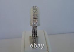 925 Sterling Silver Ladies Tennis Bracelet Lab Created Princess Diamonds /7 1/2