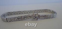 925 Sterling Silver Ladies Tennis Bracelet Lab Created Princess Diamonds /7 1/2