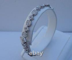 925 Sterling Silver Ladies Tennis Bracelet Simulated Diamonds / 7'' Long/elegant