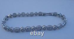 925 Sterling Silver Ladies Tennis Bracelet Simulated Diamonds / 7'' Long/elegant