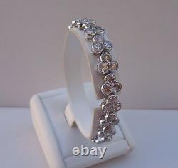 925 Sterling Silver Ladies Tennis Bracelet W 20 Cts Diamond / 7.5'' Long/elegant