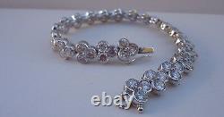 925 Sterling Silver Ladies Tennis Bracelet W 20 Cts Diamond / 7.5'' Long/elegant
