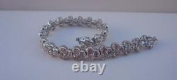 925 Sterling Silver Ladies Tennis Bracelet W 20 Cts Diamond / 7.5'' Long/elegant