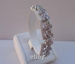 925 Sterling Silver Ladies Tennis Bracelet W 20 Cts Diamond / 7.5'' Long/elegant