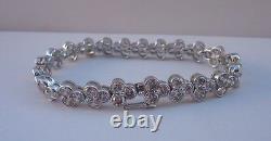 925 Sterling Silver Ladies Tennis Bracelet W 20 Cts Diamond / 7.5'' Long/elegant