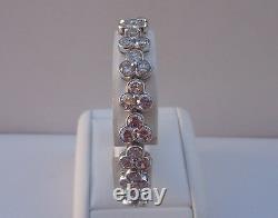 925 Sterling Silver Ladies Tennis Bracelet W 20 Cts Diamond / 7.5'' Long/elegant