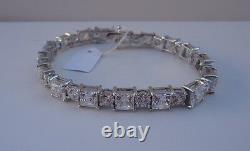 925 Sterling Silver Ladies Tennis Bracelet W 44 Cts Diamond / 7.5'' Long/elegant