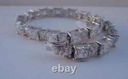 925 Sterling Silver Ladies Tennis Bracelet W 44 Cts Diamond / 7.5'' Long/elegant