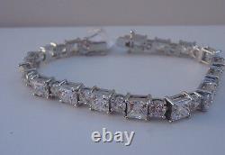 925 Sterling Silver Ladies Tennis Bracelet W 44 Cts Diamond / 7.5'' Long/elegant