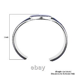 925 Sterling Silver Lapis Lazuli Cuff Bracelet Bangle Jewelry Size 6.5 Ct 3.5