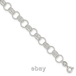925 Sterling Silver Link Chain Bracelet L-7.25'' 4.05g