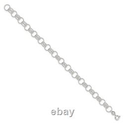 925 Sterling Silver Link Chain Bracelet L-7.25'' 4.05g