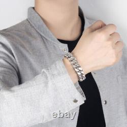 925 Sterling Silver Men's 13.5mm Thick Big Miami Cuban Curb Chain Link Bracelet