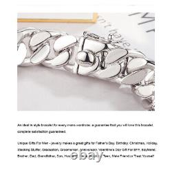 925 Sterling Silver Men's 13.5mm Thick Big Miami Cuban Curb Chain Link Bracelet