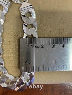 925 Sterling Silver Men's Male Thick Curb Cuban Link 14mm Wide Bracelet 9