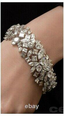 925 Sterling Silver Multi Shape CZ Stones Wedding Bracelet Fine Bridal Jewelry