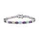 925 Sterling Silver Natural Amethyst Opal Tennis Bracelet Gift Size 6.5 Ct 9