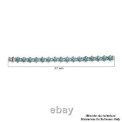 925 Sterling Silver Natural Apatite White Zircon Bracelet Gift Size 8 Ct 21.3