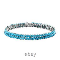 925 Sterling Silver Natural Sleeping Beauty Turquoise Bracelet Size 8 Ct 16.5