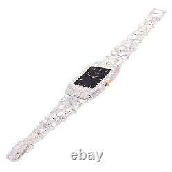 925 Sterling Silver Nugget Link Bracelet Geneve with Diamond Watch 8-8.5 50g