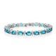 925 Sterling Silver Ocean Color Swiss Blue Topaz Thanksgiving Tennis Bracelet