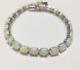 925 Sterling Silver Oval Ethiopian Fire Opal Tennis Bracelet Gemstone Jewelry Sp